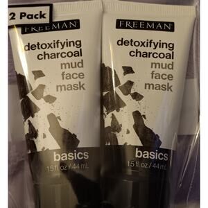 Freeman Basics Detoxifying Charcoal Mud Face Mask (2 tubes)1.5 fl oz ea NEW